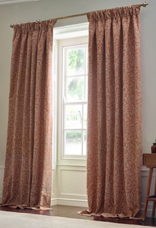 Acorn Tonal Pencil Pleat, Brick - Ready Made Curtains